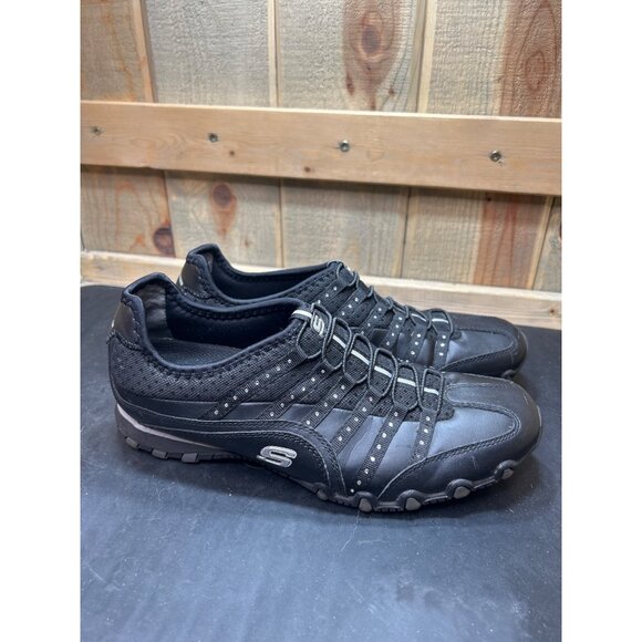 Skechers Womens Black Rhinestone Slip-On Sneakers Size 9.5 Comfortable Casual Sh - Picture 1 of 9